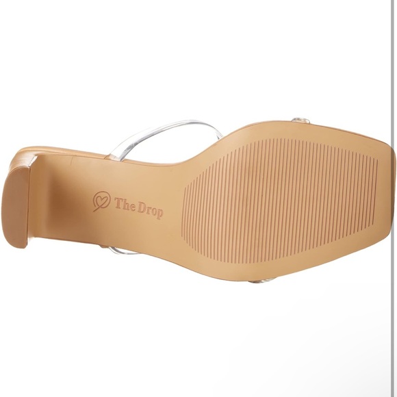 Women's Avery Clear Square Toe Two Strap High Heeled Sandal Size 11 - Picture 5 of 6